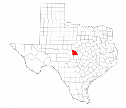 San Saba County Texas - Location Map